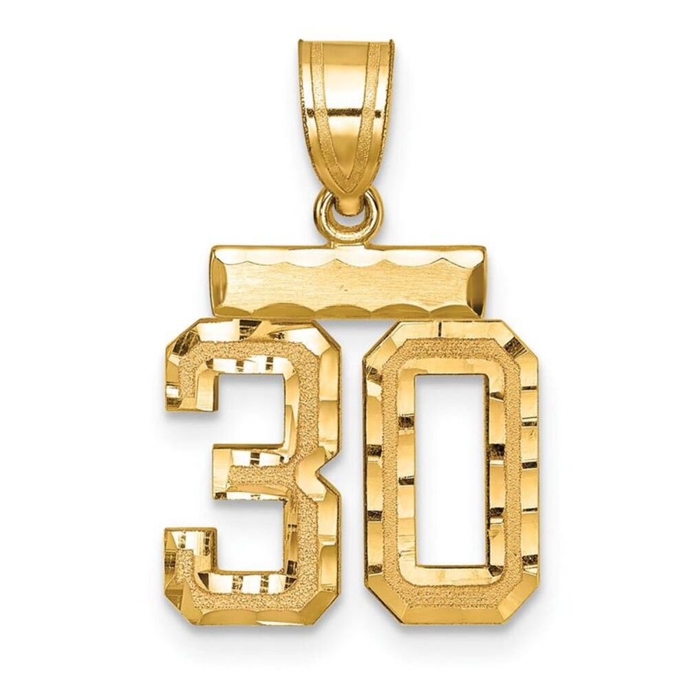 14k Yellow Gold, Varsity Collection, Small D/C Pendant Number 30